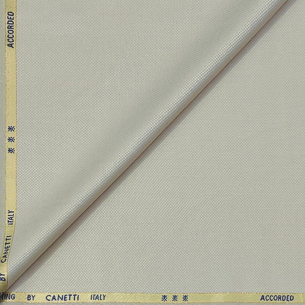 Trouser Fabric Canetti Italy Luxury 100s Wool Blended Dobby Colour Cream