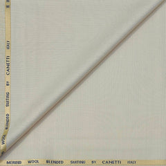 Trouser Fabric Canetti Italy Luxury 100s Wool Blended Dobby Colour Ash Cream