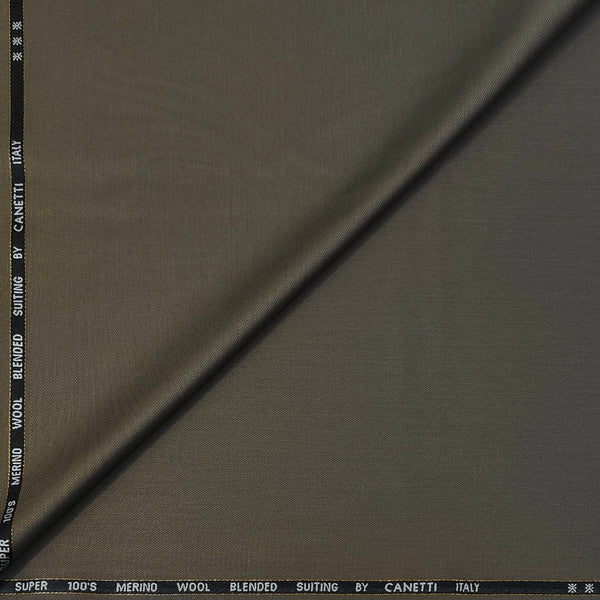 Trouser Fabric Canetti Italy Luxury 100s Wool Blended Plain Colour Dark Wood Brown