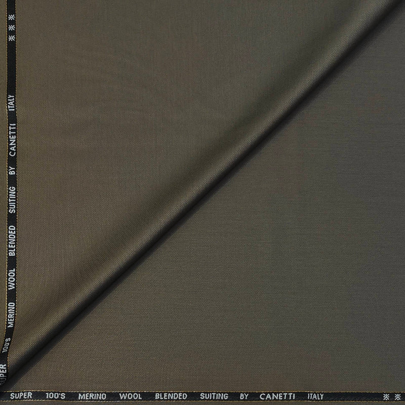 Trouser Fabric Canetti Italy Luxury 100s Wool Blended Plain Colour Dark Wood Brown