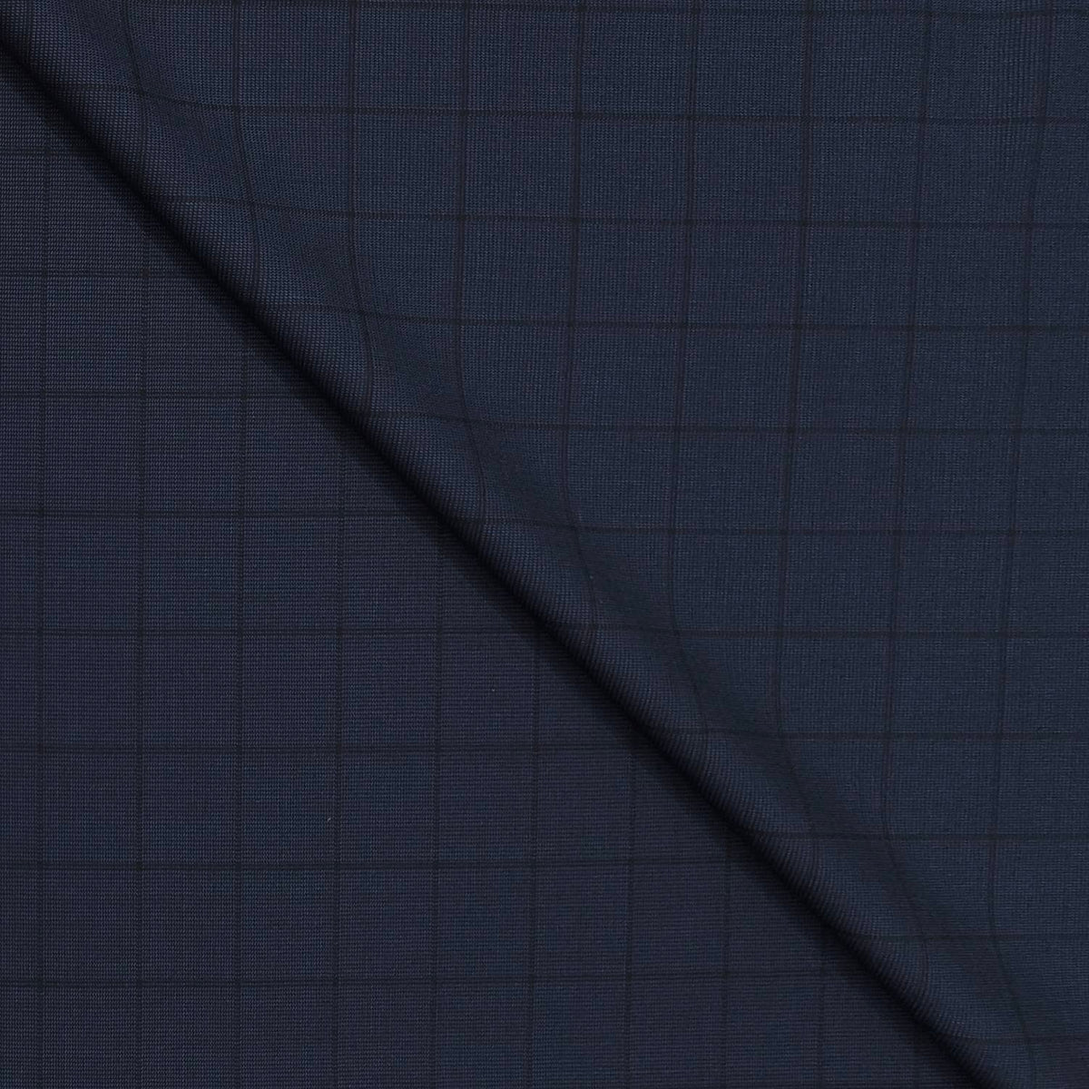 Trouser Fabric Canetti Italy Luxury 90s Wool Blended Check Colour Prussian Blue