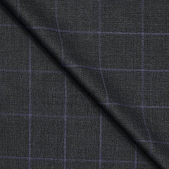 Trouser Fabric Canetti Italy Luxury 90s Wool Blended Broad Check Colour Purple N Grey