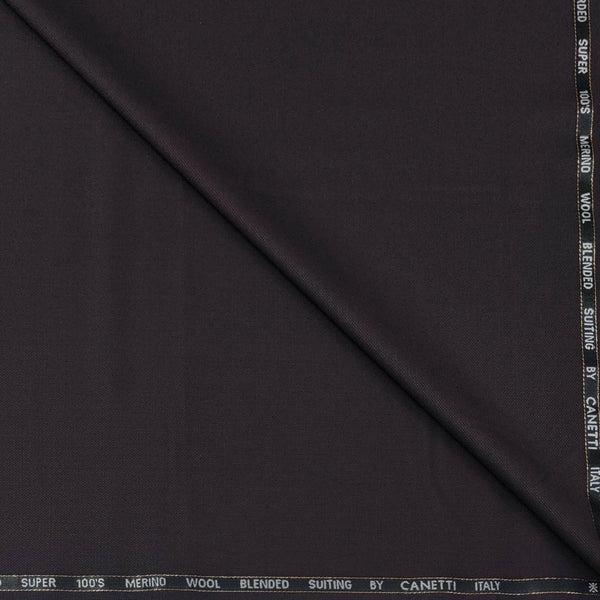 Trouser Fabric Canetti Italy Luxury 100s Wool Blended Plain Colour Dark Wine