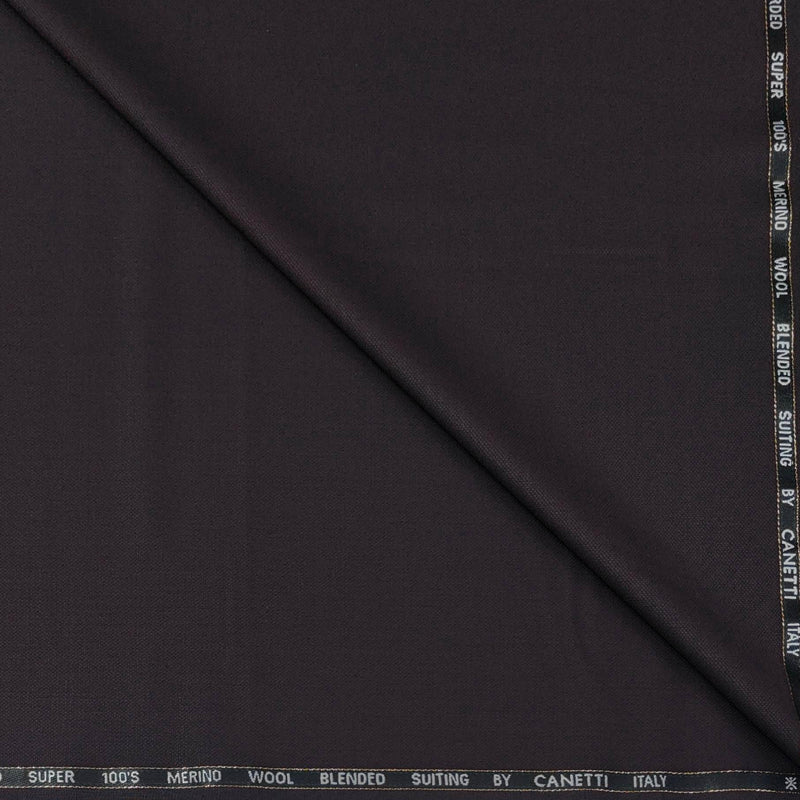 Trouser Fabric Canetti Italy Luxury 100s Wool Blended Plain Colour Dark Wine