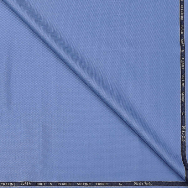 Trouser Fabric Reid & Taylor Fine Polyester Viscose Pin Check Color Cornflower Blue