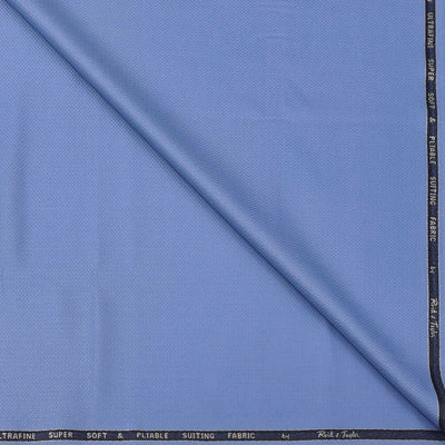 Trouser Fabric Reid & Taylor Fine Polyester Viscose Pin Check Color Cornflower Blue