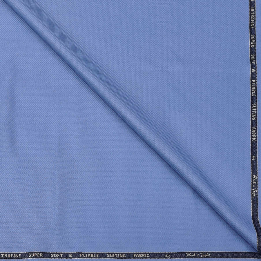 Trouser Fabric Reid & Taylor Fine Polyester Viscose Pin Check Color Cornflower Blue