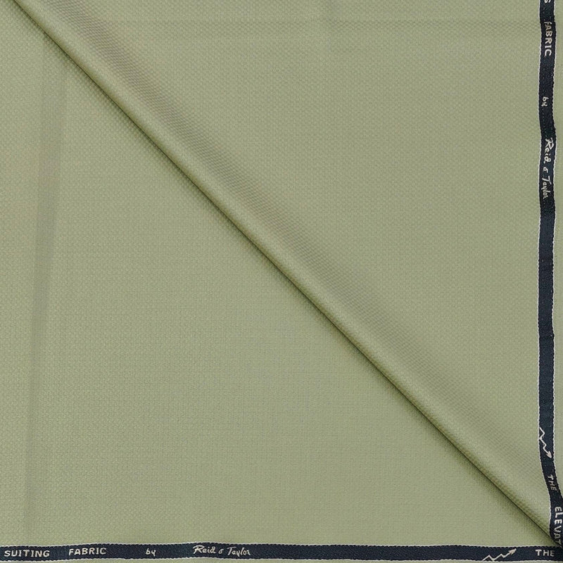 Trouser Fabric Reid & Taylor Fine Polyester Viscose Pin Check Color Swamp Greenish Brown