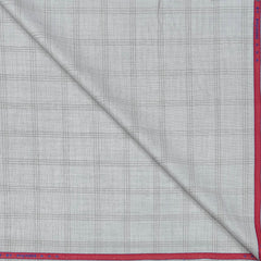 Trouser Fabric Raymond Poly Viscose Broad Check Colour Silver