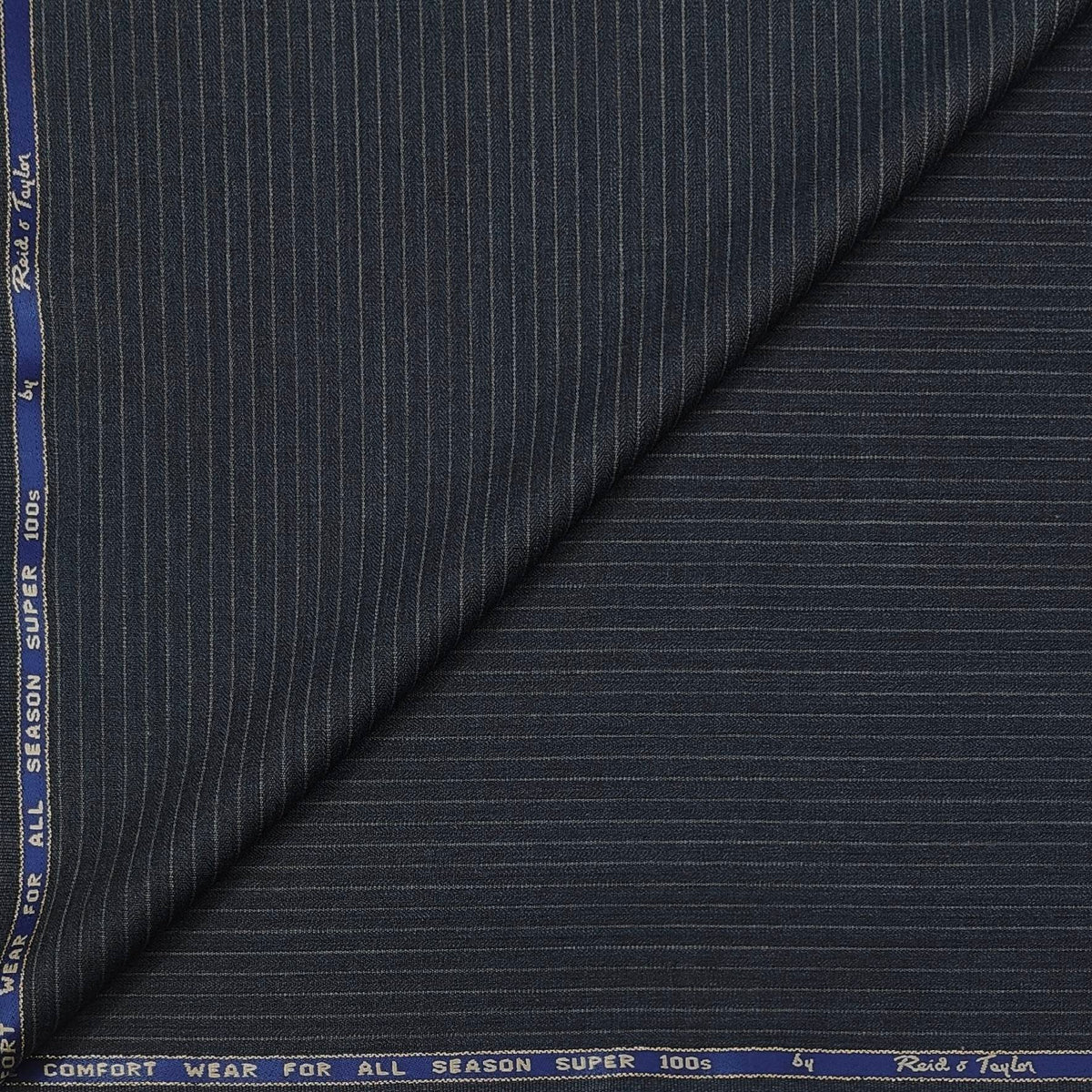 Trouser Fabric Reid & Taylor Super 100s 40% Premium Wool Lining Color Steel Grey