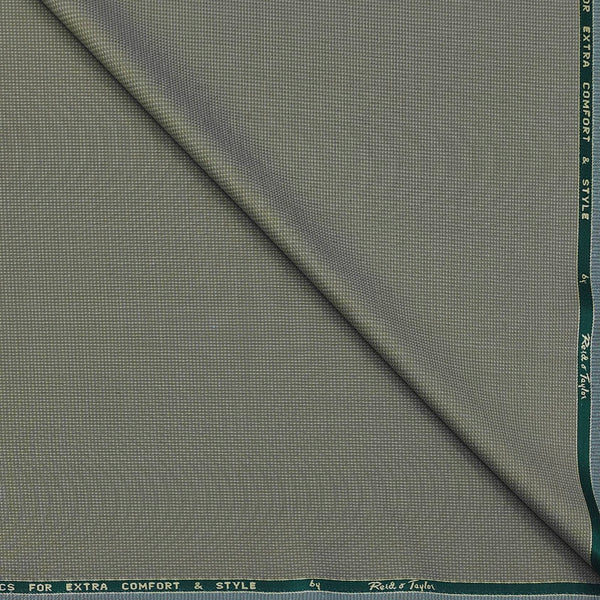 Trouser Fabric Reid & Taylor Super 100s Wool Blended Dotted Color Greenish Brown