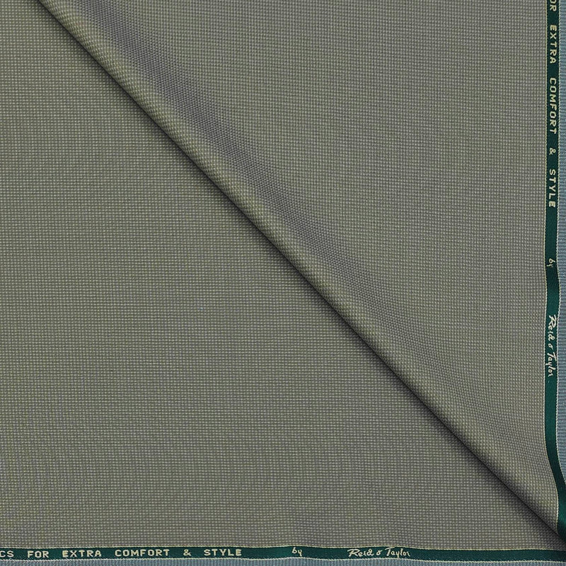 Trouser Fabric Reid & Taylor Super 100s Wool Blended Dotted Color Greenish Brown