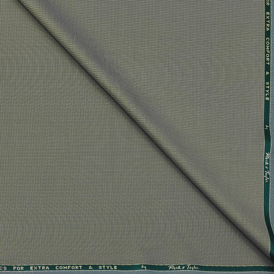 Trouser Fabric Reid & Taylor Super 100s Wool Blended Dotted Color Greenish Brown