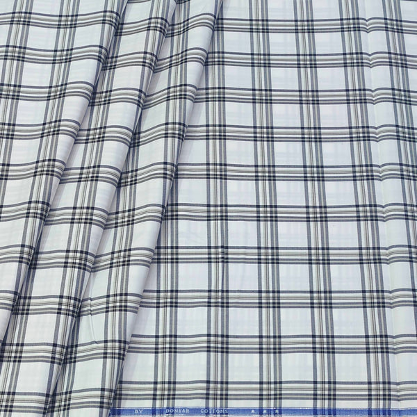 Shirt Fabric Donear Premium Giza Cotton  Broad Check Colour Black N White