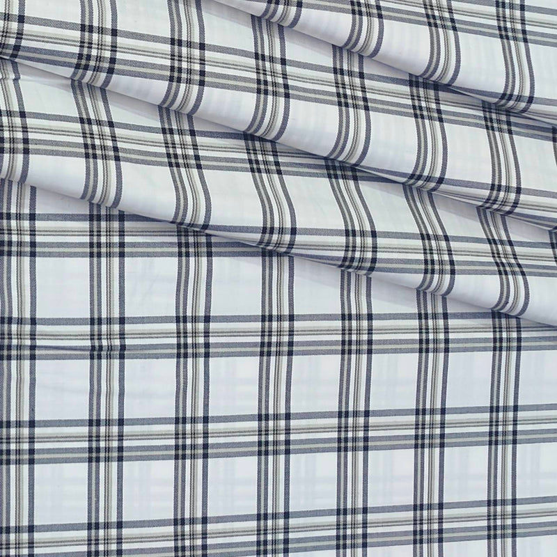 Shirt Fabric Donear Premium Giza Cotton  Broad Check Colour Black N White