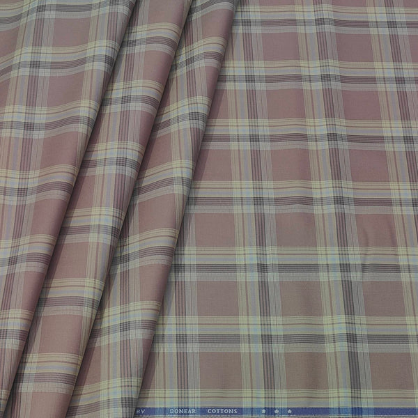 Shirt Fabric Donear Premium Giza Cotton Broad Check Colour Vintage Rose