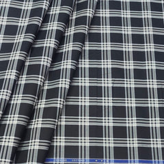 Shirt Fabric Donear Premium Giza Cotton Broad Check Colour White N Black