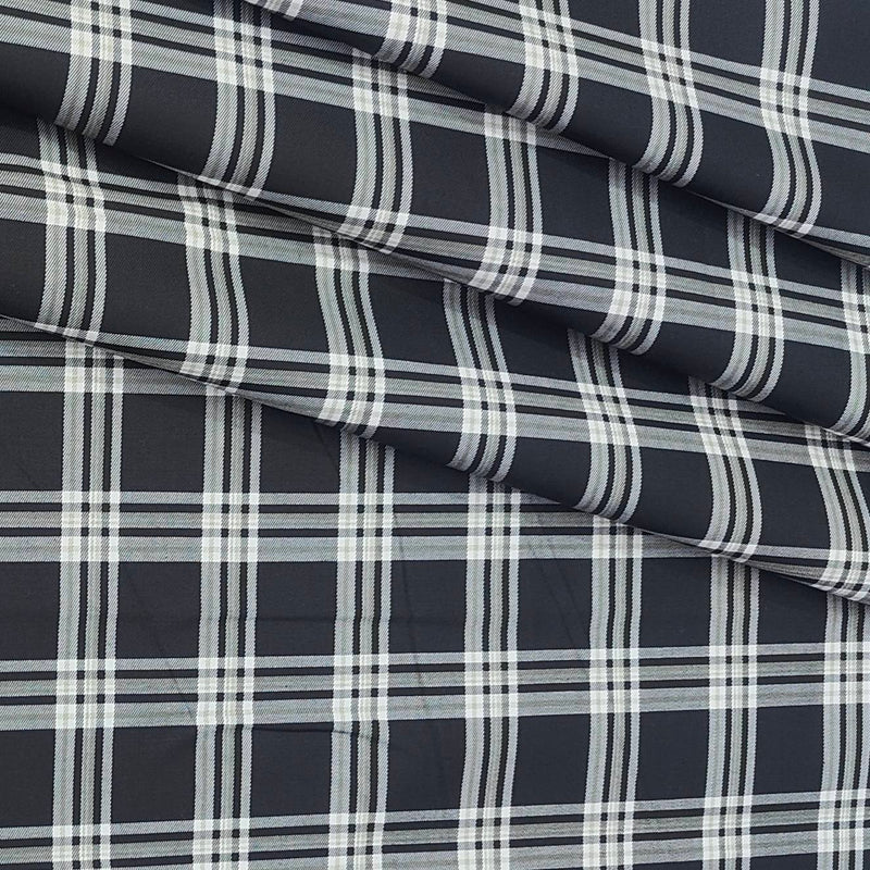 Shirt Fabric Donear Premium Giza Cotton Broad Check Colour White N Black