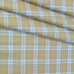 Shirt Fabric Donear Premium Giza Cotton Broad Check Colour Golden Brown