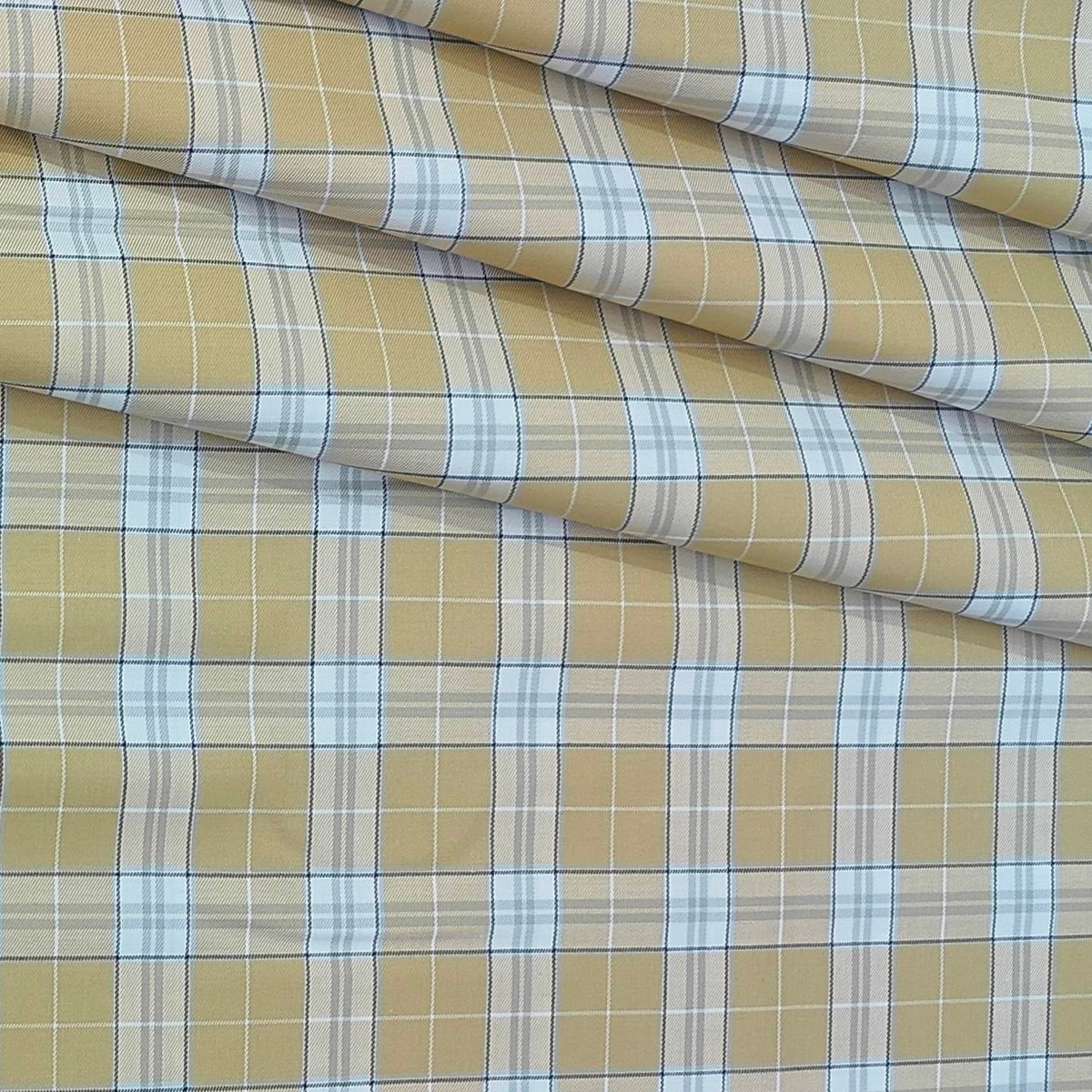 Shirt Fabric Donear Premium Giza Cotton Broad Check Colour Golden Brown