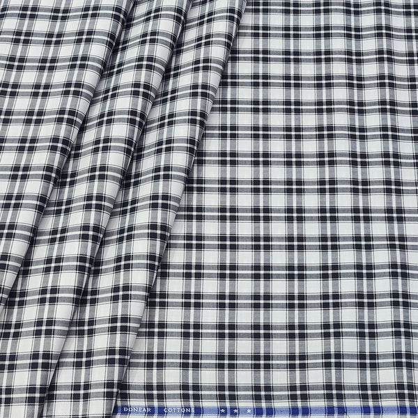 Shirt Fabric Donear Premium Giza Cotton Check Colour Black N White