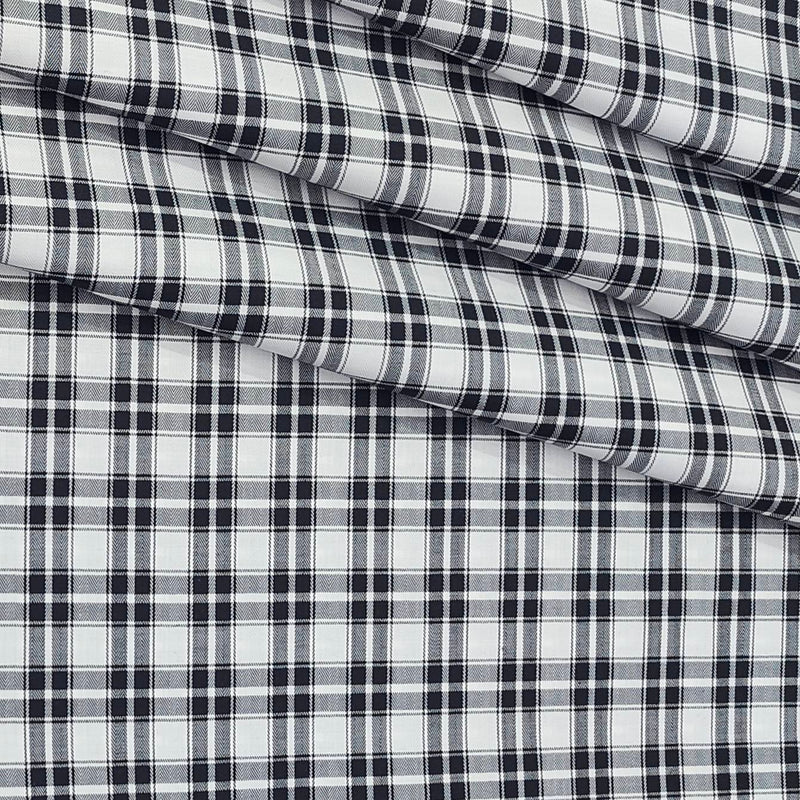 Shirt Fabric Donear Premium Giza Cotton Check Colour Black N White