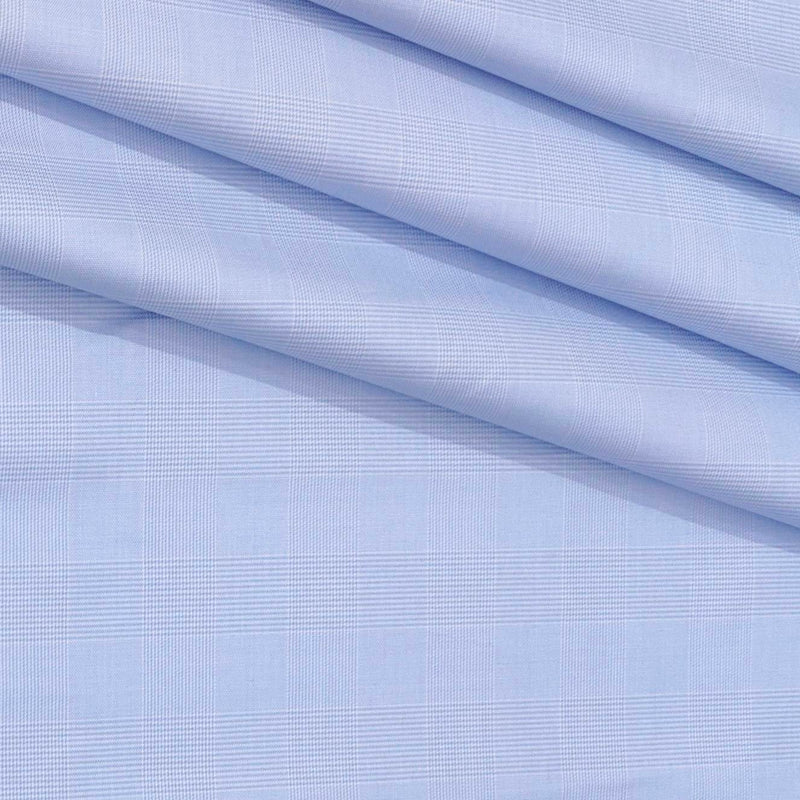 Shirt Fabric Donear Premium Giza Cotton Broad Check Colour Powder Blue