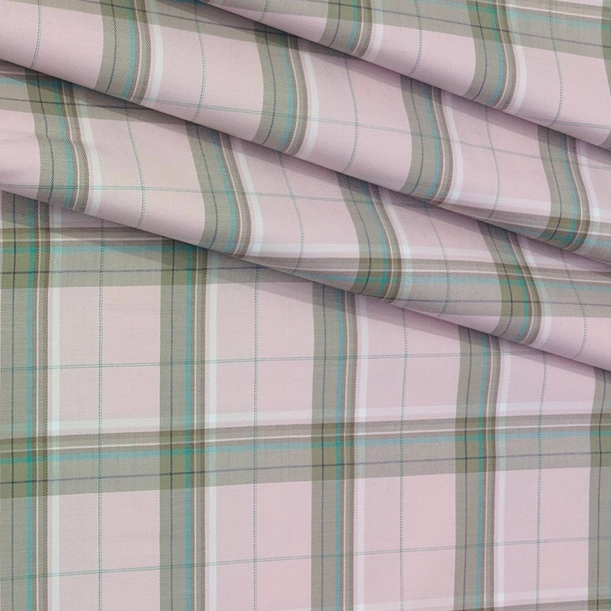Shirt Fabric Donear Premium Giza Cotton Broad Check Colour Light Pink