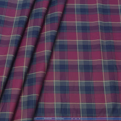 Shirt Fabric Donear Premium Giza Cotton Broad Check Colour Maroon Red