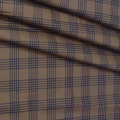 Shirt Fabric Donear Premium Giza Cotton Broad Check Colour Peanut Brown