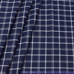Shirt Fabric Donear Premium Giza Cotton Broad Check Colour Indigo Blue