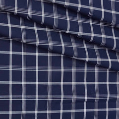 Shirt Fabric Donear Premium Giza Cotton Broad Check Colour Indigo Blue