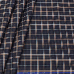 Shirt Fabric Donear Premium Giza Cotton Check Colour Coffee Brown