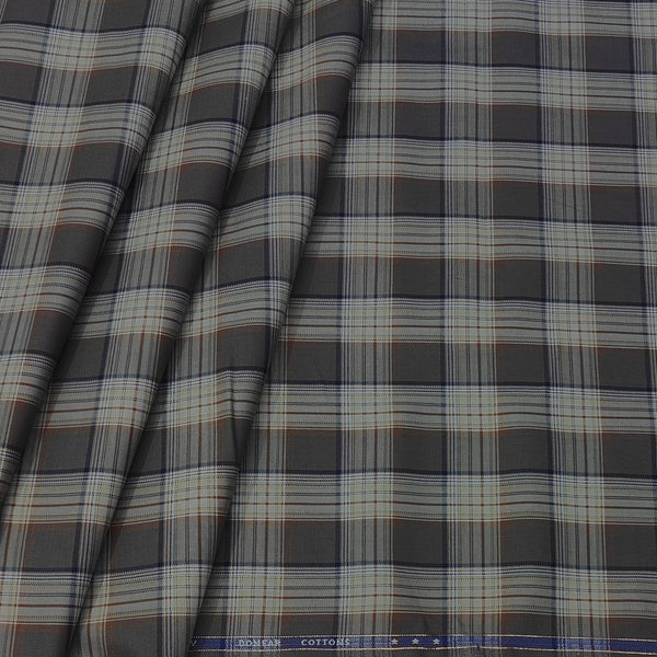 Shirt Fabric Donear Premium Giza Cotton  Broad Check Colour Light Chocolate