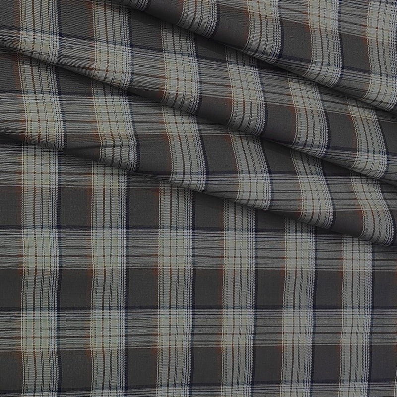 Shirt Fabric Donear Premium Giza Cotton  Broad Check Colour Light Chocolate