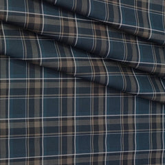 Shirt Fabric Donear Premium Giza Cotton Broad Check Colour Prussian Blue