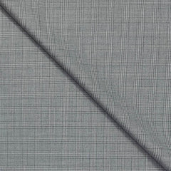 Trouser Fabric Canetti Italy Luxury Poly Viscose Check Colour Light Grey