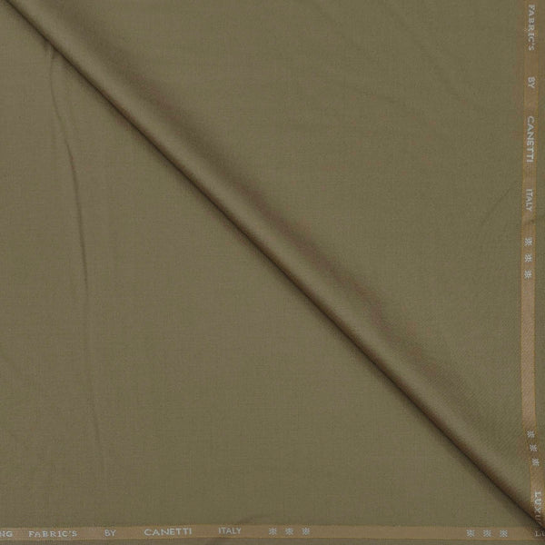 Trouser Fabric Canetti Italy Luxury Poly Viscose Plain Colour Teak Brown