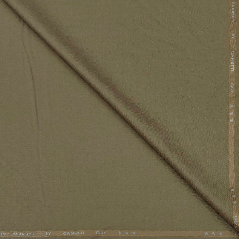 Trouser Fabric Canetti Italy Luxury Poly Viscose Plain Colour Teak Brown