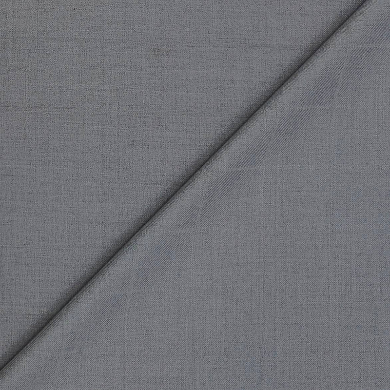 Trouser Fabric Canetti Italy Luxury Plain Viscose Broad Check Colour Ash Grey
