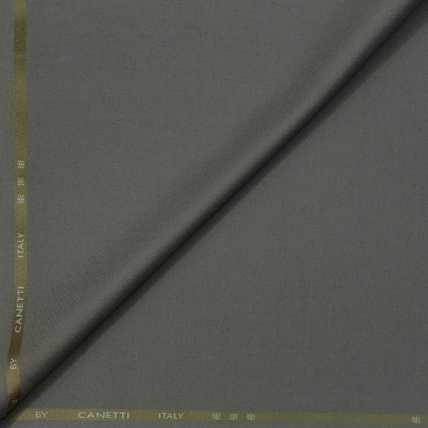 Trouser Fabric Canetti Italy Luxury Plain Viscose Slub Colour Greenish Grey