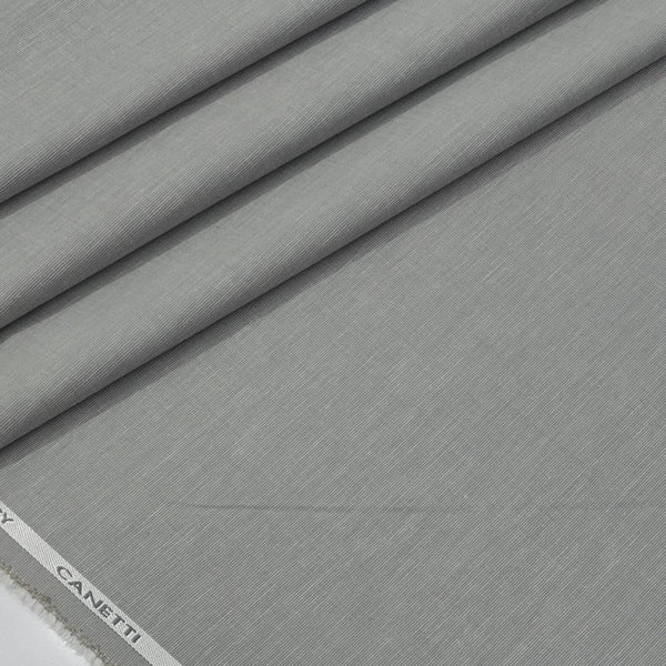 Trouser Fabric Canetti Italy Luxury Poly Viscose Slub Colour Silver Grey