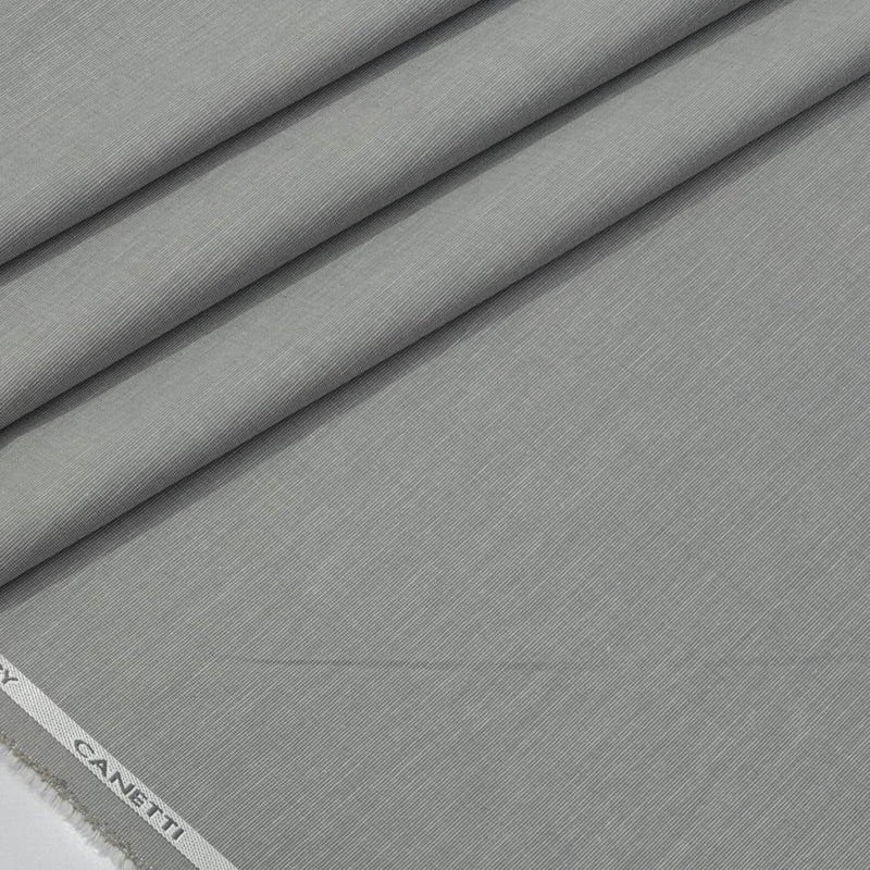 Trouser Fabric Canetti Italy Luxury Poly Viscose Slub Colour Silver Grey
