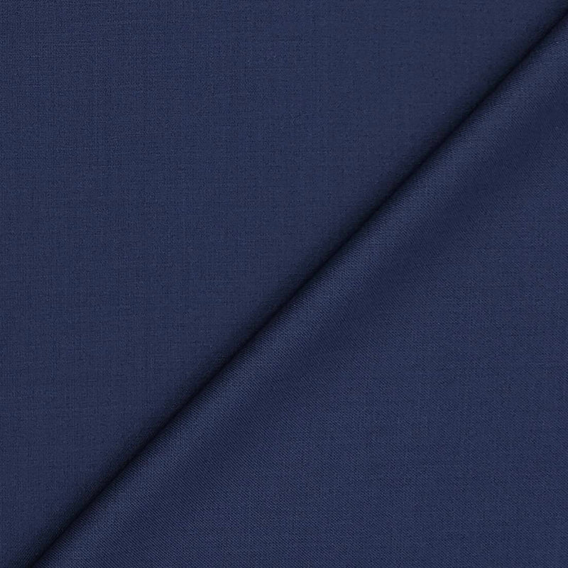 Trouser Fabric Canetti Italy Luxury Poly Viscose Plain Colour Blue