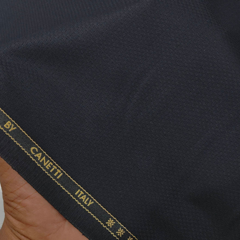 Trouser Fabric Canetti Italy Luxury Poly Viscose Dobby Colour Midnight Blue