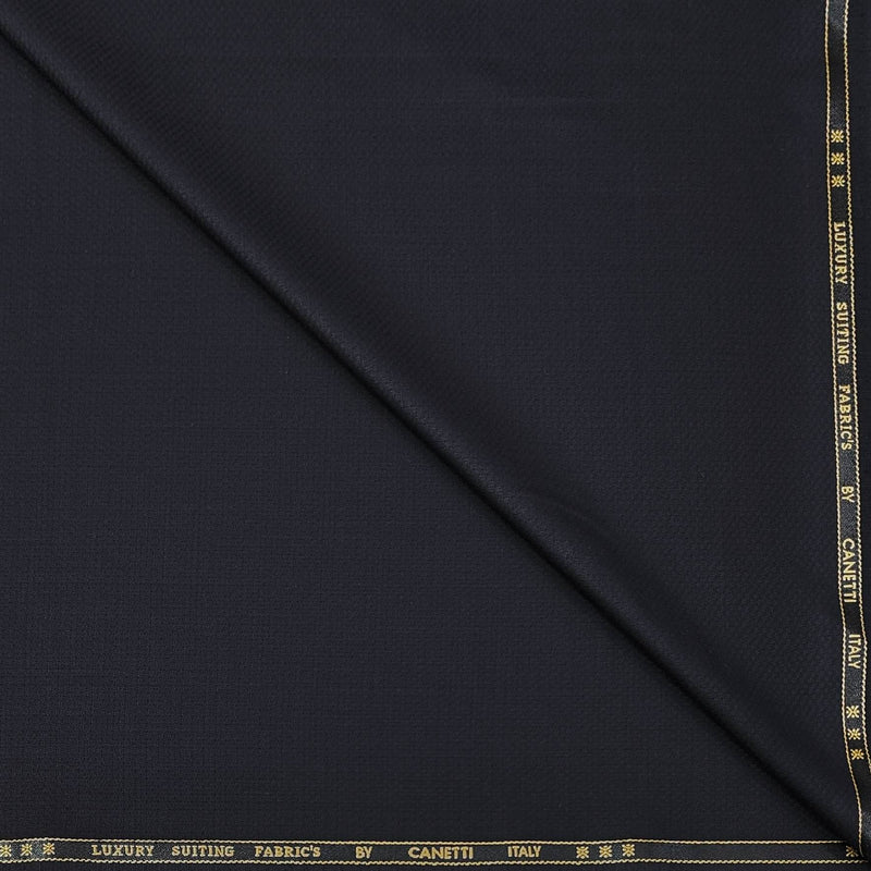 Trouser Fabric Canetti Italy Luxury Poly Viscose Dobby Colour Midnight Blue