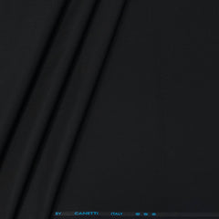 Trouser Fabric Canetti Italy Luxury Poly Viscose Plain Colour Crow Black