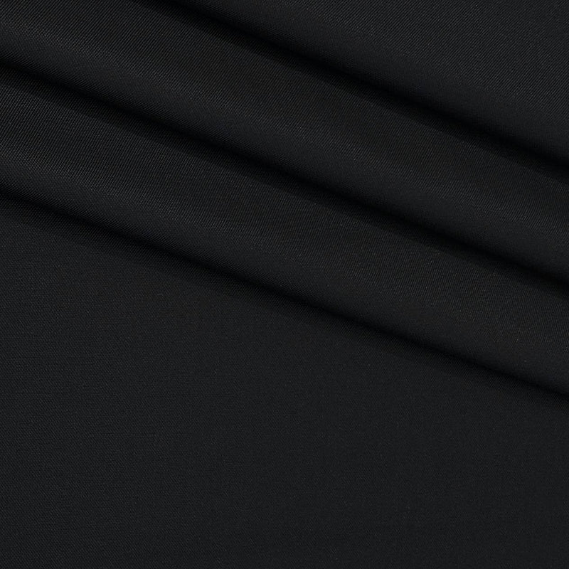 Trouser Fabric Canetti Italy Luxury Poly Viscose Plain Colour Crow Black