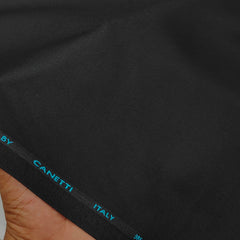 Trouser Fabric Canetti Italy Luxury Poly Viscose Plain Colour Crow Black