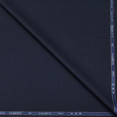 Trouser Fabric Canetti Italy Luxury Poly Viscose Pin Check Colour Dark Blue